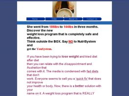 Go to: Not NutriSystem, The New* YouSystem Weight Loss Program.