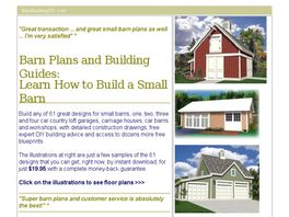 Go to: 61 Small Barn Plans Plus Do-it-yourself Building Guides