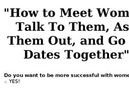 Go to: Dating Seminar.