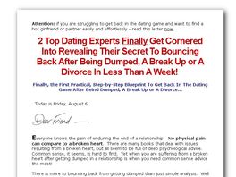Go to: The Bounce Back To Dating Formula