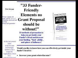 Go to: 33 Funder-Friendly Elements No Grant Proposal should be without!