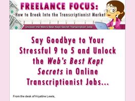 Go to: Freelance Focus-break Into The Online Transcription Market