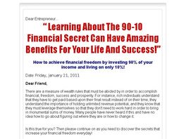 Go to: The 90-10 Financial Secret - Invest 90% Of Your Income, Live On 10