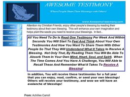 Go to: Awesome Testimony.