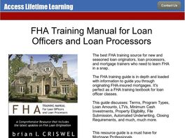 Go to: Fha Training Manual For Loan Officers And Loan Processors