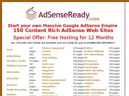 Go to: AdsenseReady - 150 AdSense Web Sites.