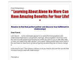 Go to: Alone No More - Resolve to find that perfect partner!