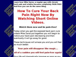 Go to: Back Pain and Sciatica Exercise Video Program (cure back pain