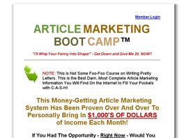 Go to: Article Marketing Boot Camp.