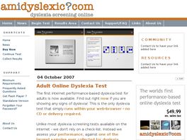 Go to: Adult Dyslexia Screening Online.