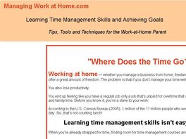 Go to: Managing Work at Home