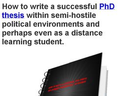 Go to: How To Write A Successful Phd Thesis