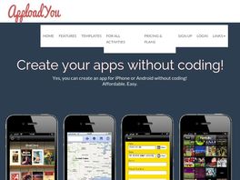 Go to: Apploadyou - Create Apps Without Coding And Without Subscription