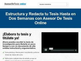 Go to: Asesor De Tesis Online. Producto Unico En Su Nicho.