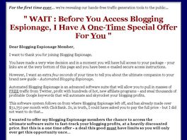 Go to: Automated Blogging Espionage