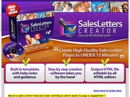Go to: Sales Letter Creator - Create Killer Sales Letters In Ten Minutes.
