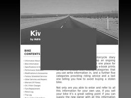 Go to: Kiwi Bike Log - A Log Book For Motorbikes & Motorcycles.