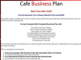 Go to: Cafe Business Plan - $24.95