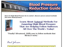 Go to: Blood Pressure Reduction Guide - * $18.67 Payout! 55% Commission!