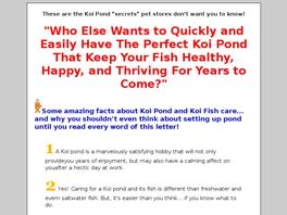 Go to: Expert Koi Pond Construction And Koi Fish Care Guide