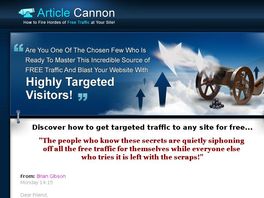 Go to: Article Cannon. The Art of generating tons of traffic.