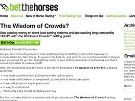 Go to: Bet The Horses - Creatures Of Habit Race Betting Guide
