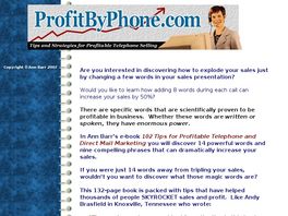 Go to: Ann Barr's System Of Selling By Phone