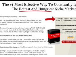 Go to: How To Find Hot Hungry Niches On Tap - The #1 Tool.