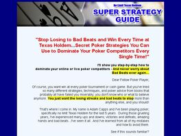 Go to: Texas Hold'em Super Strategy Guide.