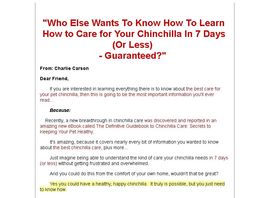 Go to: The Definitive Guidebook To Chinchilla Care.