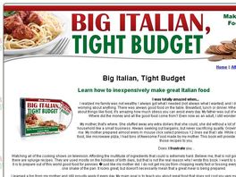 Go to: Big Italian, Tight Budget