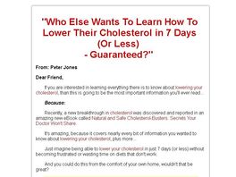 Go to: Natural And Safe - Cholesterol Busters
