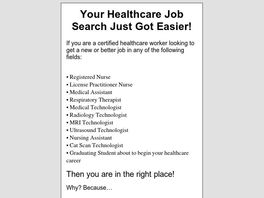Go to: Healthcare Job Hunting Ebook