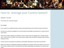 Go to: Ebook - The 7 Secrets Of Highly Profitable Internal Control Systems