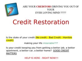 Go to: From Debt To Good Credit-The Good Life Restored-GOOD Credit Matters.