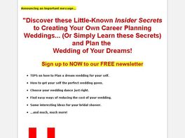 Go to: The Wedding Planning Secrets Revealed