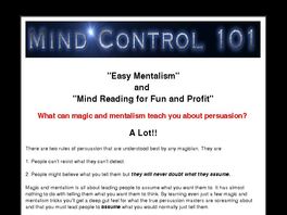 Go to: Mind Control Audio Trainings. Become The Master Of Mind Control.
