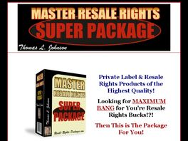 Go to: New* Monster Resale Rights Super Pckage.