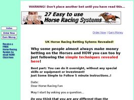 Go to: 27 Horse Racing Systems.