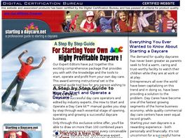 Go to: Starting Your Own Home Daycare Business