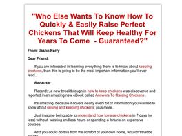 Go to: Answers To Raising Chickens - A Complete Guide To Keeping Chickens