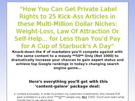 Go to: How You Can Get Private Label Rights To 25 Traffic-Pumping Articles.