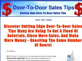 Go to: Cutting Edge Door To Door Sales ~ Proven Vendor Back!