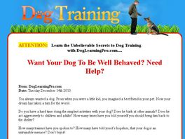 Go to: Learn the Unbelievable Secrets to Dog Training with Dog Learning Pro