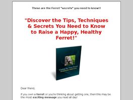 Go to: Caring For Your Ferret: The Responsible Owner's Guide.