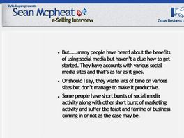 Go to: Sean Mcpheat E-selling Interview
