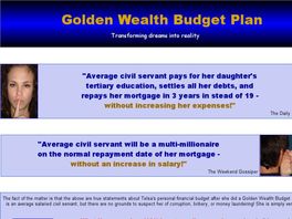 Go to: Golden Wealth Budget Plan.