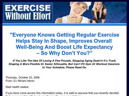 Go to: Exercise Without Efforts, Lose Fat Without Efforts, Huge Demand!