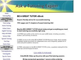 Go to: Be A Great Tutor: Friendly Advice From An Expert