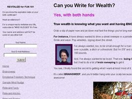 Go to: Can You Write For Wealth? Yes With Both Hands